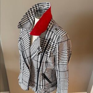 White House Black Market Houndstooth Moto Jacket